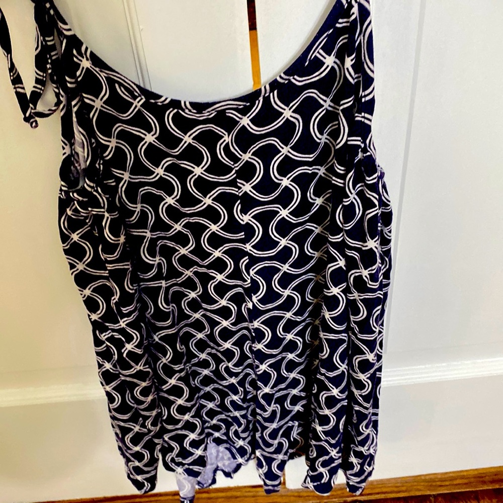 Tart spaghetti strap blue and white shirt